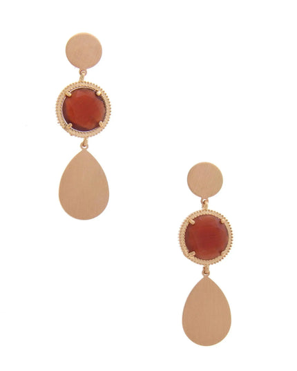 Round Gem Teardrop Dangle Earring - ShopEasier