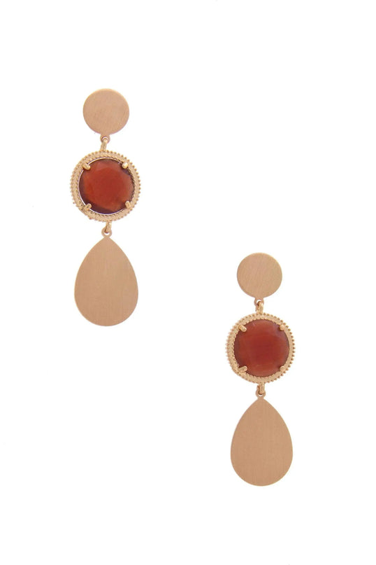 Round Gem Teardrop Dangle Earring - ShopEasier