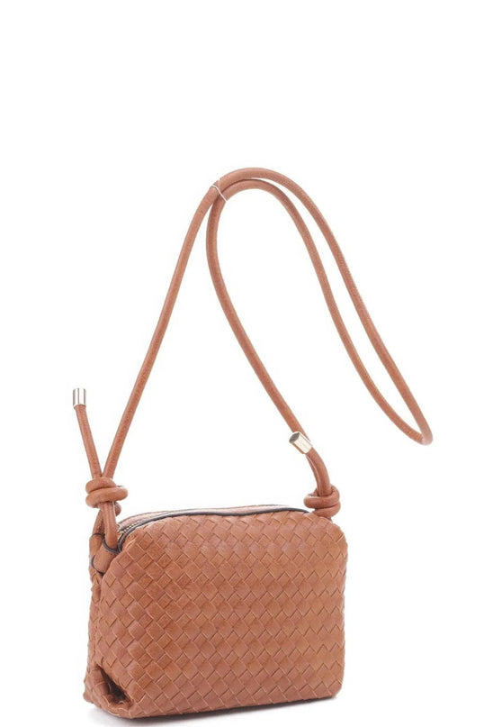 Braid Texture Zipper Crossbody Bag - ShopEasier