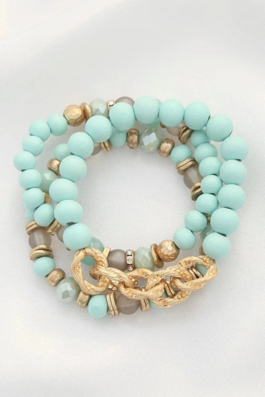 Circle Link Beaded Bracelet Set - ShopEasier