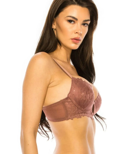 Coverage Lace Trim Bra - ShopEasier