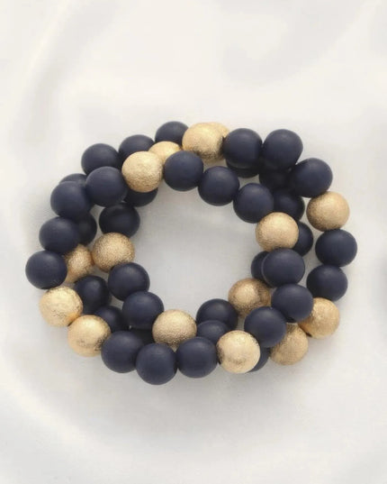 Metal Wood Bead Bracelet - ShopEasier