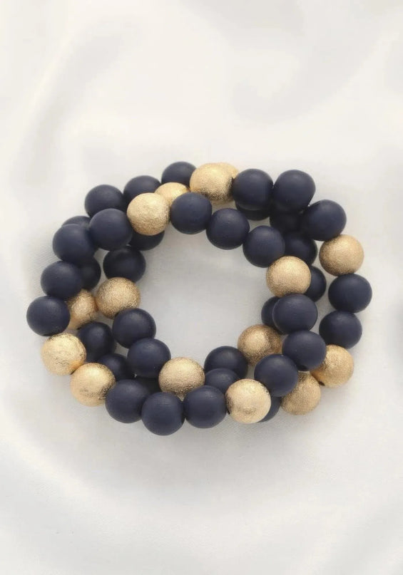 Metal Wood Bead Bracelet - ShopEasier