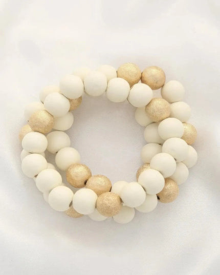 Metal Wood Bead Bracelet - ShopEasier