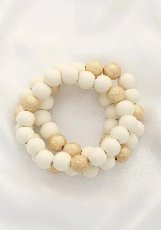 Metal Wood Bead Bracelet - ShopEasier