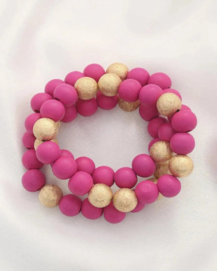 Metal Wood Bead Bracelet - ShopEasier