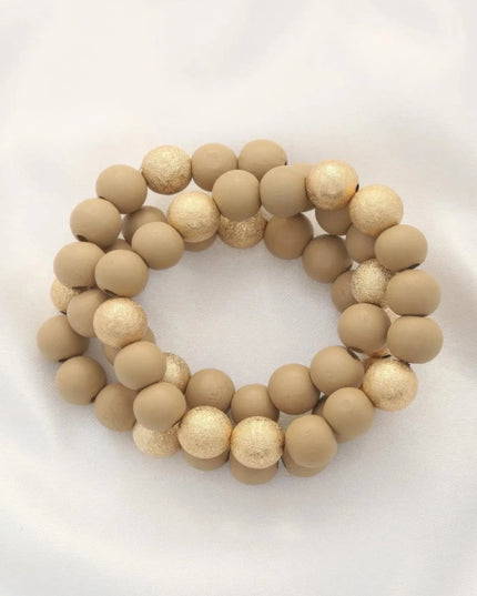 Metal Wood Bead Bracelet - ShopEasier