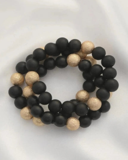 Metal Wood Bead Bracelet - ShopEasier