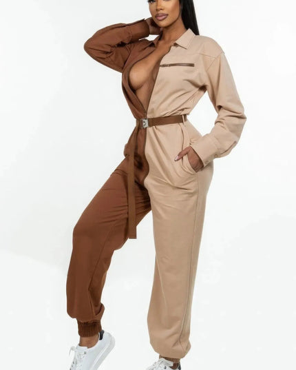 Long Sleeve Oversized Cozy Shirt Jumpsuit - ShopEasier