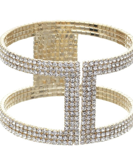 Rhinestone I Shape Memory Wire Bracelet - ShopEasier