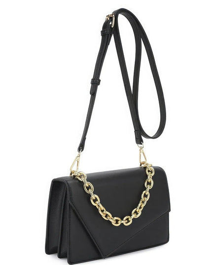 Smooth Plain Chain Link Crossbody Bag - ShopEasier