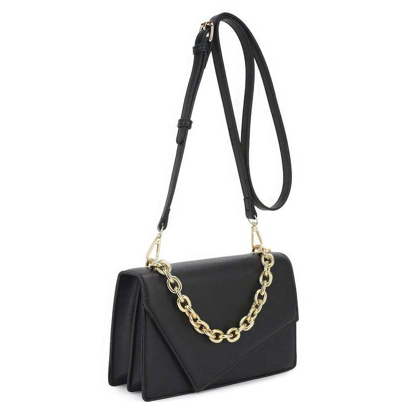 Smooth Plain Chain Link Crossbody Bag - ShopEasier