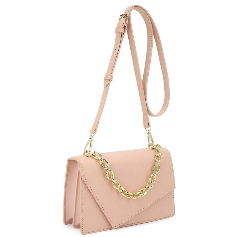 Smooth Plain Chain Link Crossbody Bag - ShopEasier