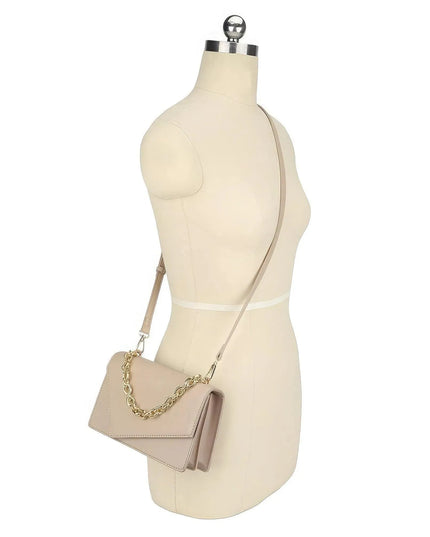 Smooth Plain Chain Link Crossbody Bag - ShopEasier