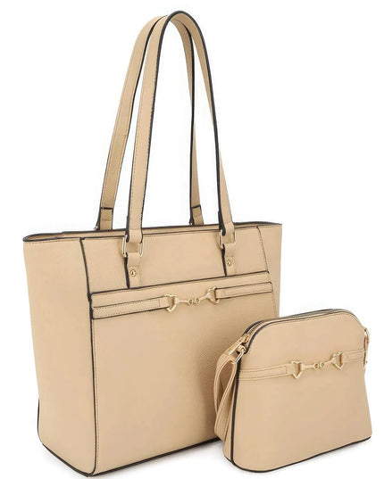 2in1 Smooth Matching Shoulder Tote Bag With Crossbody Set - ShopEasier