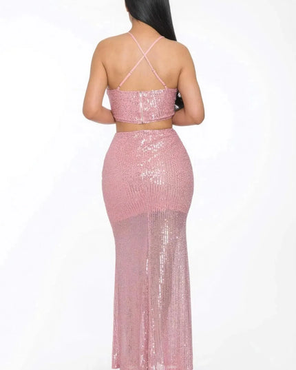 Sxy Back Sequin Maxi Dress - ShopEasier