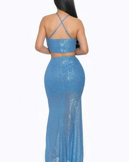 Sexy Back Sequin Maxi Dress - ShopEasier