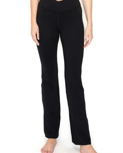 V-waist Mini Flare Yoga Pants - ShopEasier