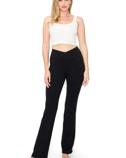 V-waist Mini Flare Yoga Pants - ShopEasier