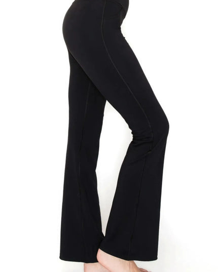 V-waist Mini Flare Yoga Pants - ShopEasier