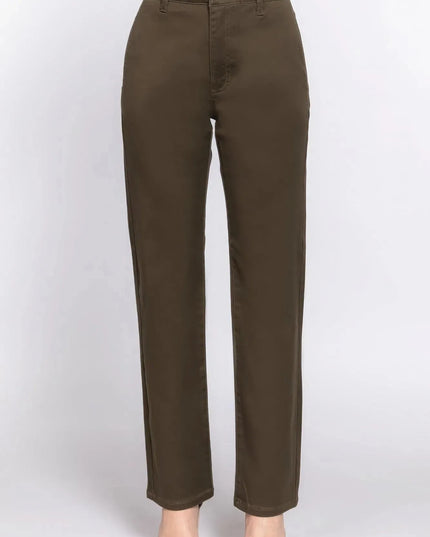 Straight Fit Twill Long Pants - ShopEasier