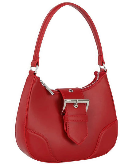 Fashion Buckle Curve Handle Shoulder Bag - ShopEasier