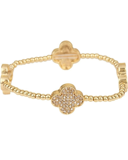 Ccbball Rhinestone Flower Elastic Bracelet - ShopEasier