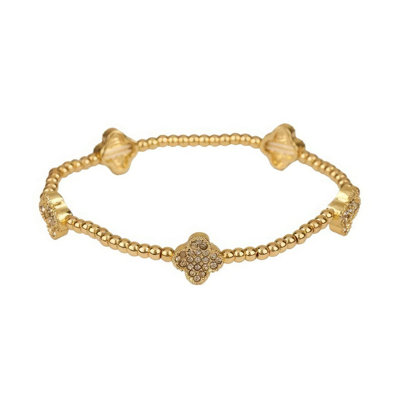 Metal Flower Station Stretch Bracelet - ShopEasier