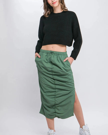 Wool Blend Cropped Sweater Top - ShopEasier