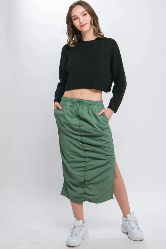 Wool Blend Cropped Sweater Top - ShopEasier