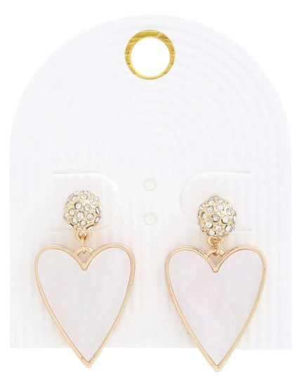 Heart Rhinestone Bead Dangle Earring - ShopEasier