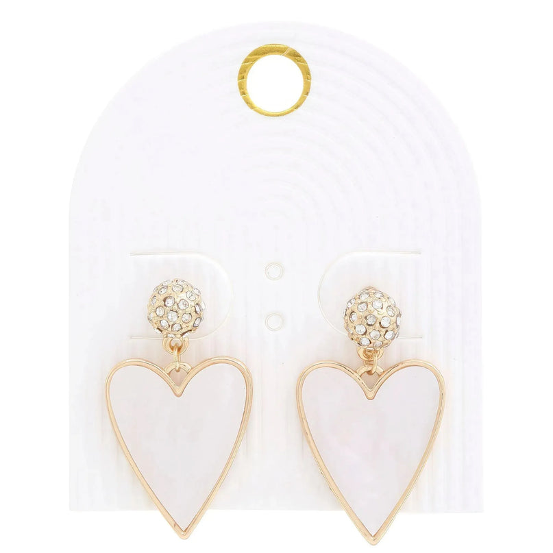 Heart Rhinestone Bead Dangle Earring - ShopEasier