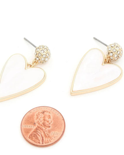 Heart Rhinestone Bead Dangle Earring - ShopEasier