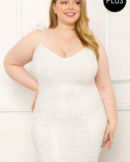 Rhinestone Body Plus Size Mini Dress