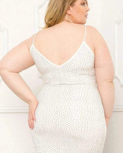 Rhinestone Body Plus Size Mini Dress