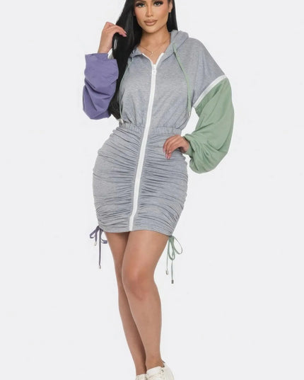 Detachable Zipper Mini Dress - ShopEasier