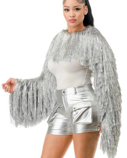 Metallic Tinsel Bolero - ShopEasier