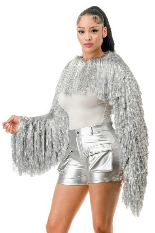 Metallic Tinsel Bolero - ShopEasier