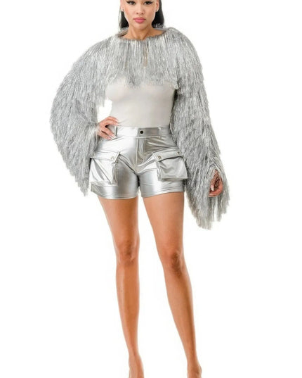 Metallic Tinsel Bolero - ShopEasier