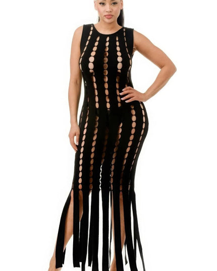 Cut Out Fringe Dress - ShopEasier