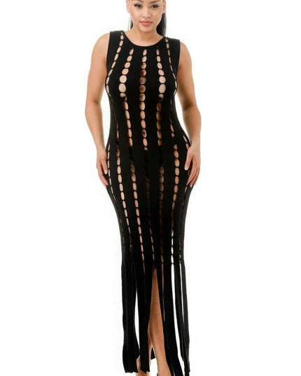 Cut Out Fringe Dress - ShopEasier