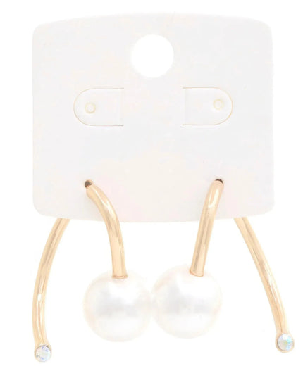 Pearl Bead Metal Earring - ShopEasier