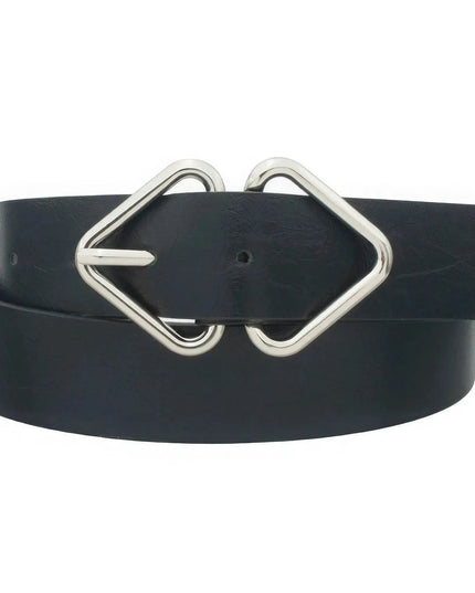 Mirrored Triangle Cracked Pu Buckle Belt - ShopEasier