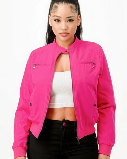 Casual Zip Up Biker Moto Jacket - ShopEasier