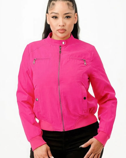 Casual Zip Up Biker Moto Jacket - ShopEasier