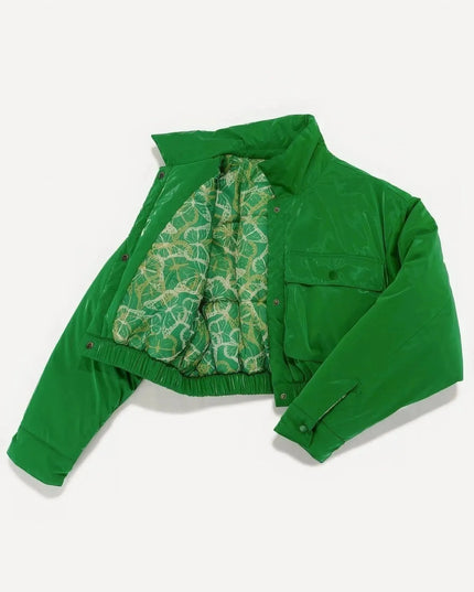 Shiny Puffer Bomber Jacket - ShopEasier