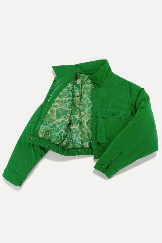 Shiny Puffer Bomber Jacket - ShopEasier