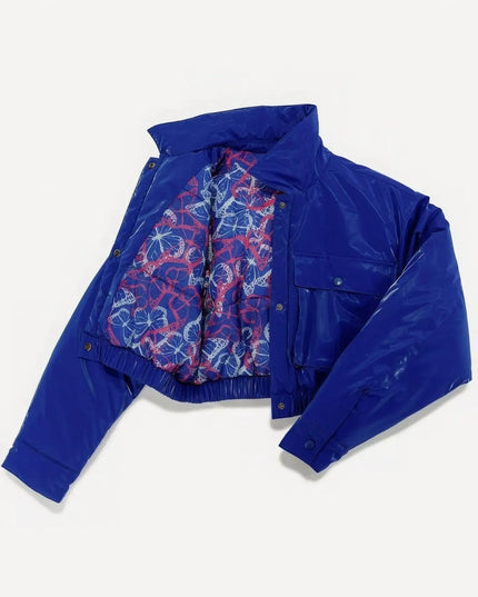 Shiny Puffer Bomber Jacket - ShopEasier