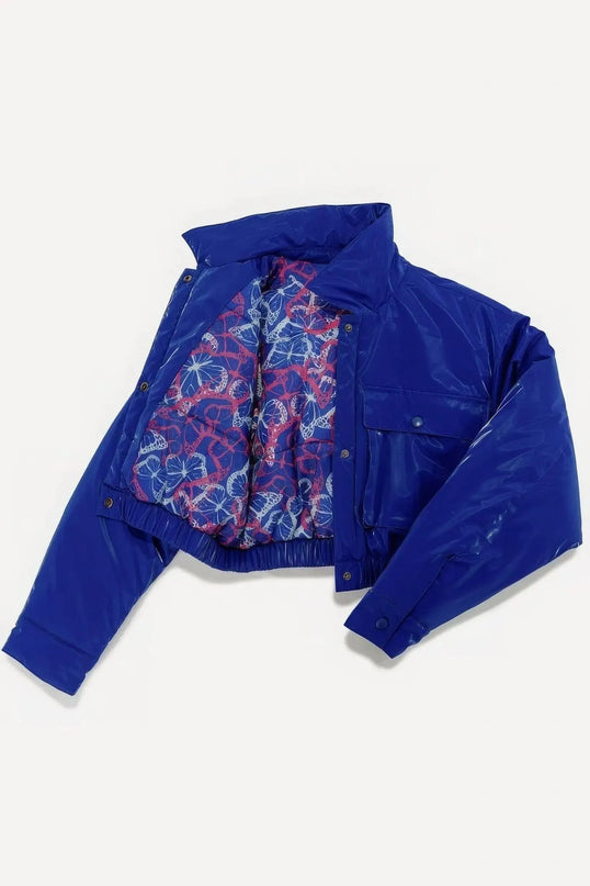 Shiny Puffer Bomber Jacket - ShopEasier