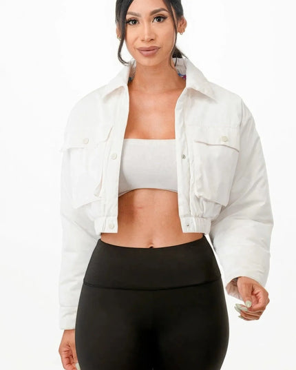 Shiny Puffer Bomber Jacket - ShopEasier